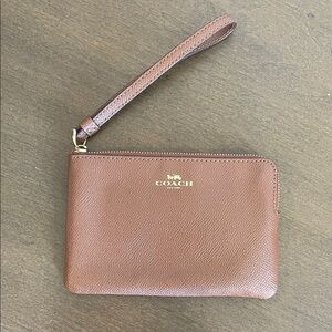 Coach Tan Leather Wristlet